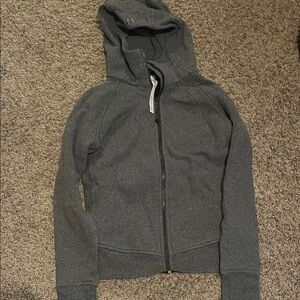 lululemon gray zip up scuba hoodie